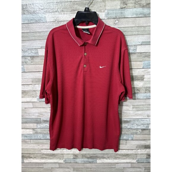 Men’s Nike Dri Fit Polo T-shirt Red Large - Picture 1 of 15